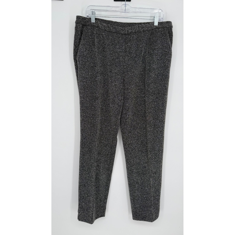 Coldwater Creek Dress Pant Traditional Gray Tweed Knit Straight Leg Career Large